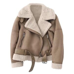 Women's Faux Shearing Moto Jacket